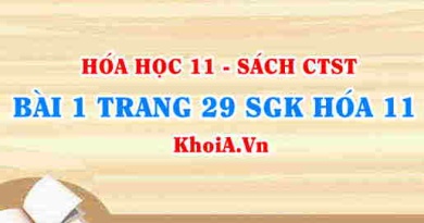 Bài 1 trang 29 SGK Hóa 11 Chân trời sáng tạo